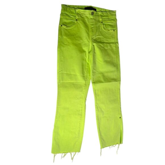 LIVERPOOL Gia Glider Crop Jeans PullOn Womens Sz 4 Cropped Green Apple LimeLight - Picture 2 of 4